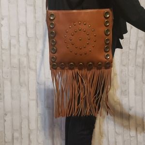 Hype Leather Orange Crossbody Bag